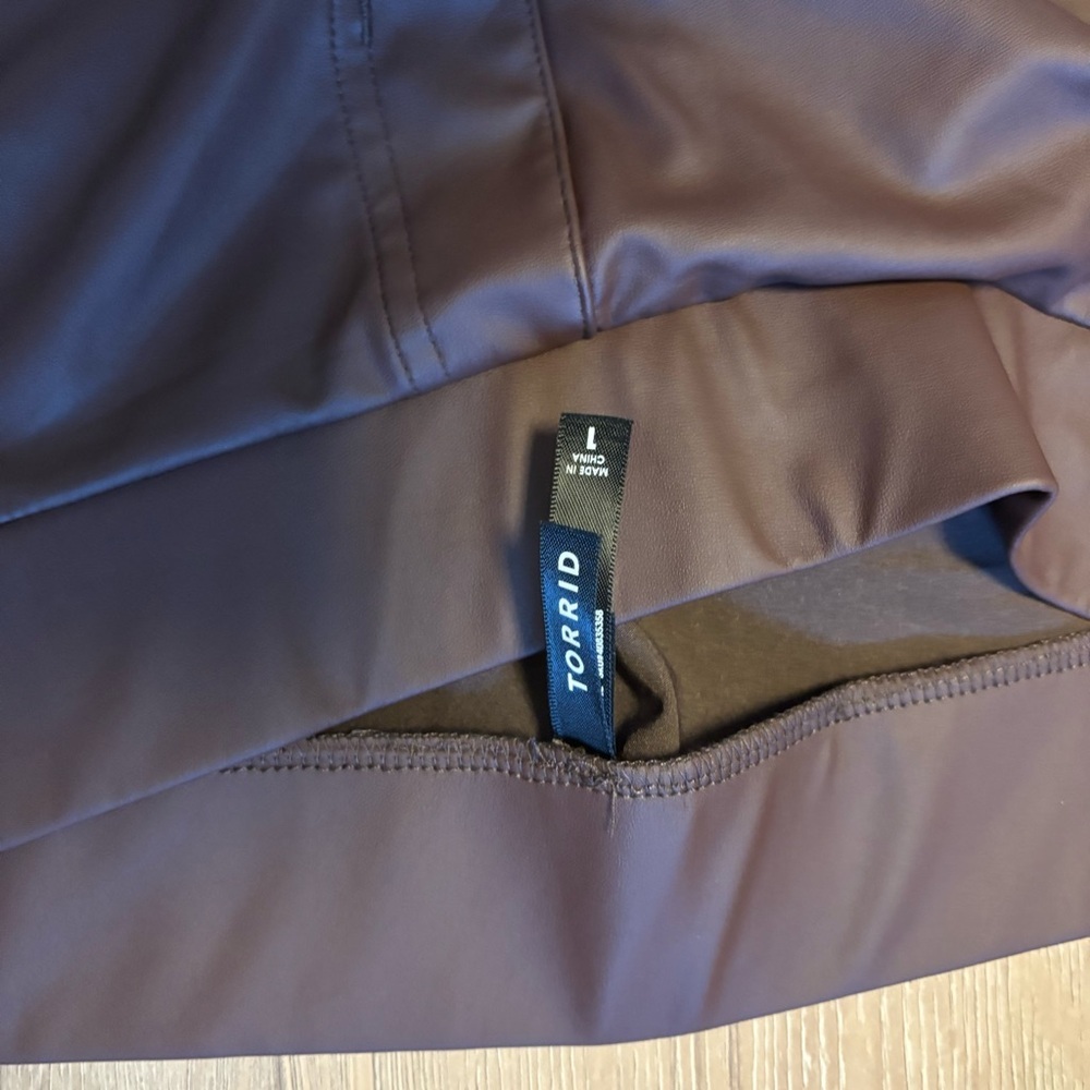 Torrid Brown Flare Leather Pants - Picture 6 of 7